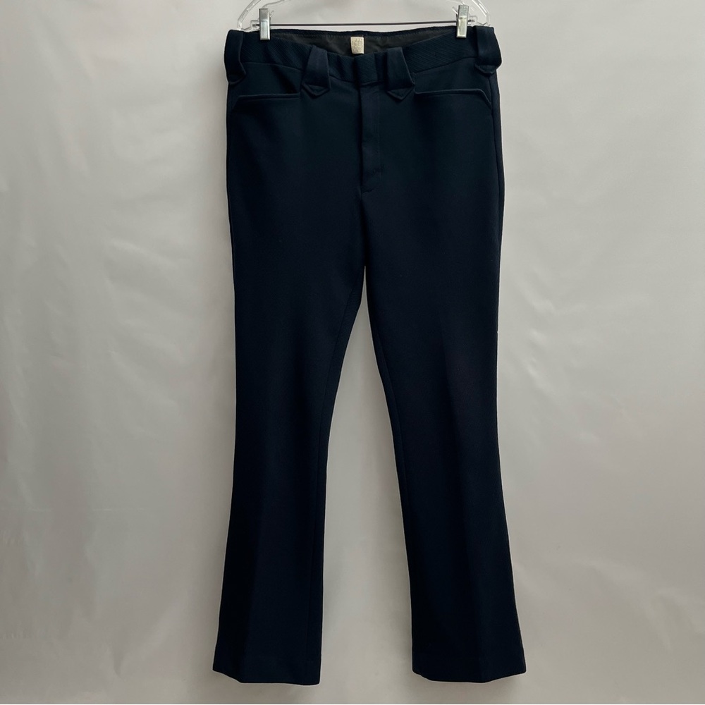 Vtg 70s LEE Riders Bell-Bottoms Flare Polyester 34x34 Navy Blue Western cowboy